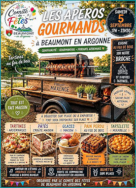 Les apéros gourmands le 05 septembre à Beaumont-en-Argonne
